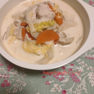 生姜の効いた白菜と鶏胸肉のクリーム煮